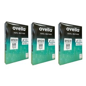 RESMA OFICIO OVELLA 75 GRAMOS 216 X 330 MM 3 PAQUETES