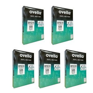 RESMA OFICIO OVELLA 75 GRAMOS 216 X 330 MM CAJA 5 PAQUETES.