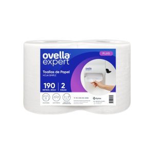 TOALLA PAPEL OVELLA 2 X 190 METROS SIN PREPICAR PARA DISPENSADOR
