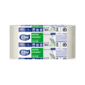 TOALLA DEL PAPEL MARCA ELITE ECOLÓGICA 2 ROLLOS X 250 MTS CODIGO 40704