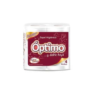 PAPEL HIGIENICO OPTIMO 25 MT 6 ROLLOS POR 8 PAQUETES MANGA 48 UN DOBLE HOJA
